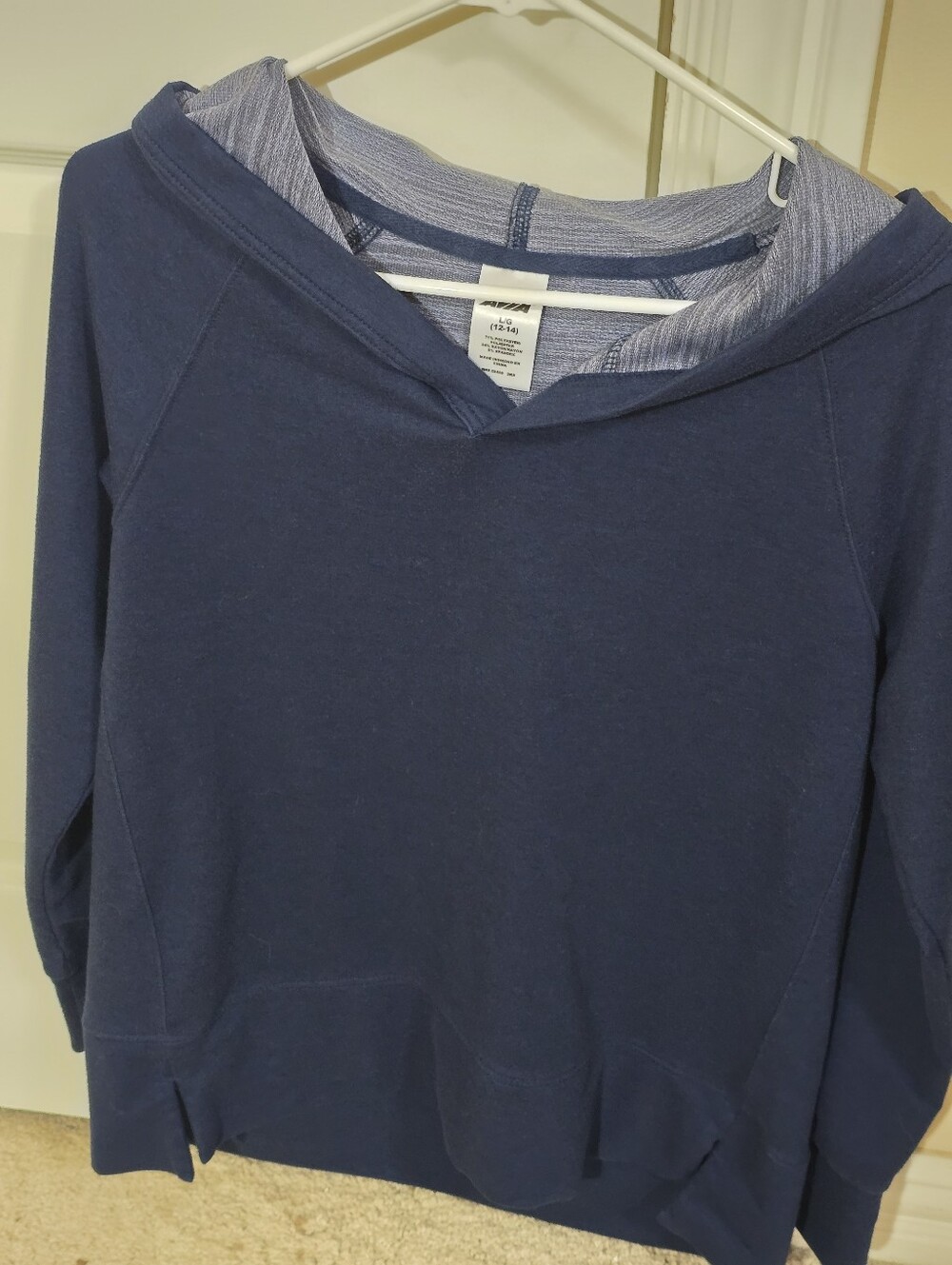 Women's Navy Blue Layered-Look Hoodie Sweatshirt